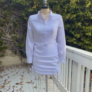 BEBE POPLIN COLLAR SHIRT DRESS